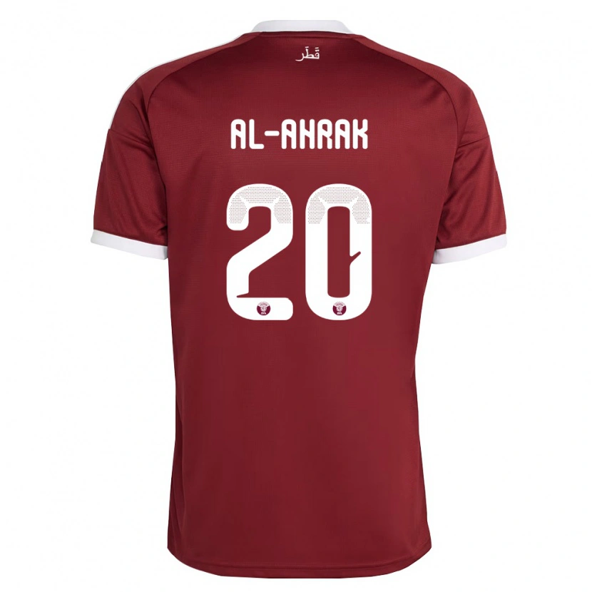 Danxen Dětské Katar Abdullah Al-Ahrak #20 Červená Vínová Bílá Domů Hráčské Dresy 26-28 Dres