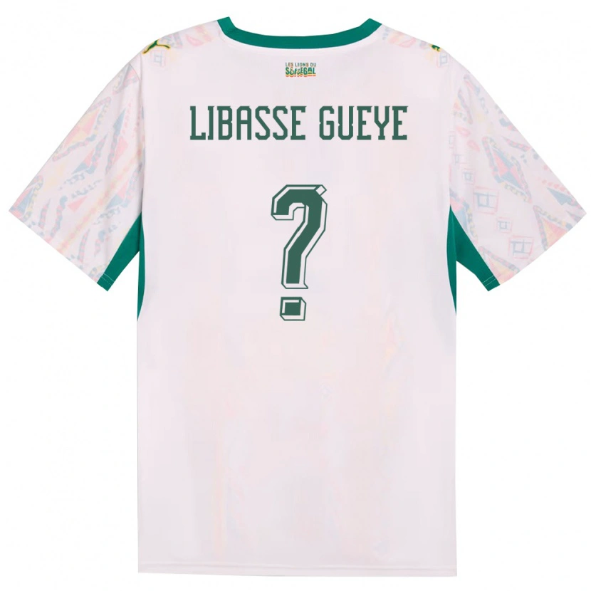 Danxen Dětské Senegal Libasse Gueye #0 Bílá Zelená Žlutá Domů Hráčské Dresy 26-28 Dres