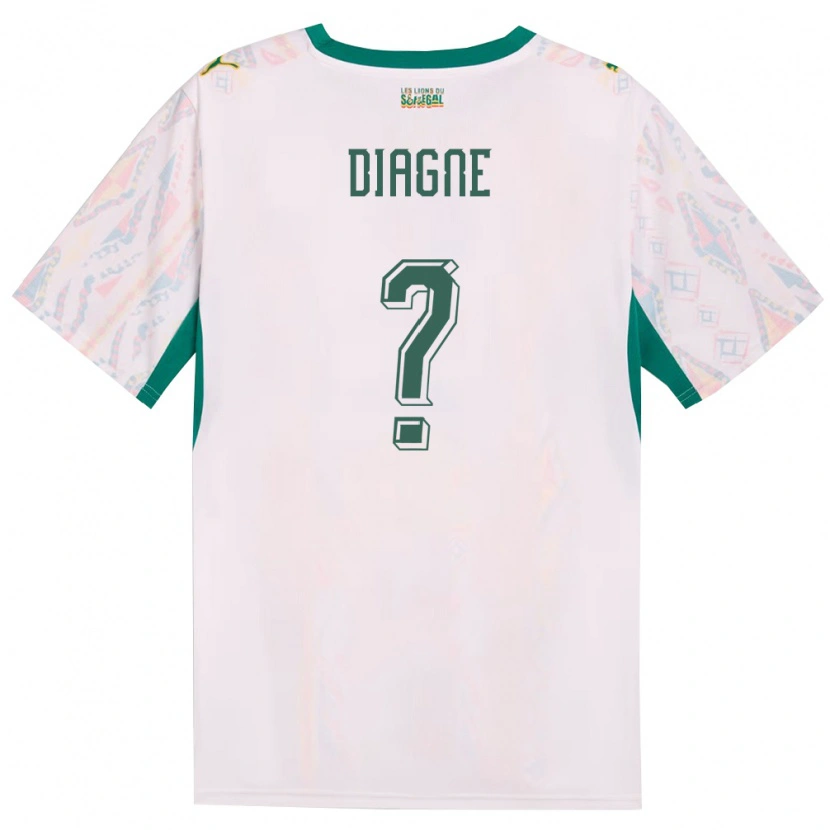 Danxen Dětské Senegal Meleye Diagne #0 Bílá Zelená Žlutá Domů Hráčské Dresy 26-28 Dres