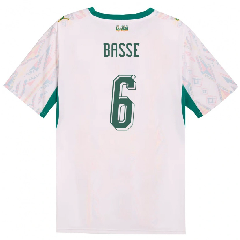 Danxen Dětské Senegal Souleymane Basse #6 Bílá Zelená Žlutá Domů Hráčské Dresy 26-28 Dres