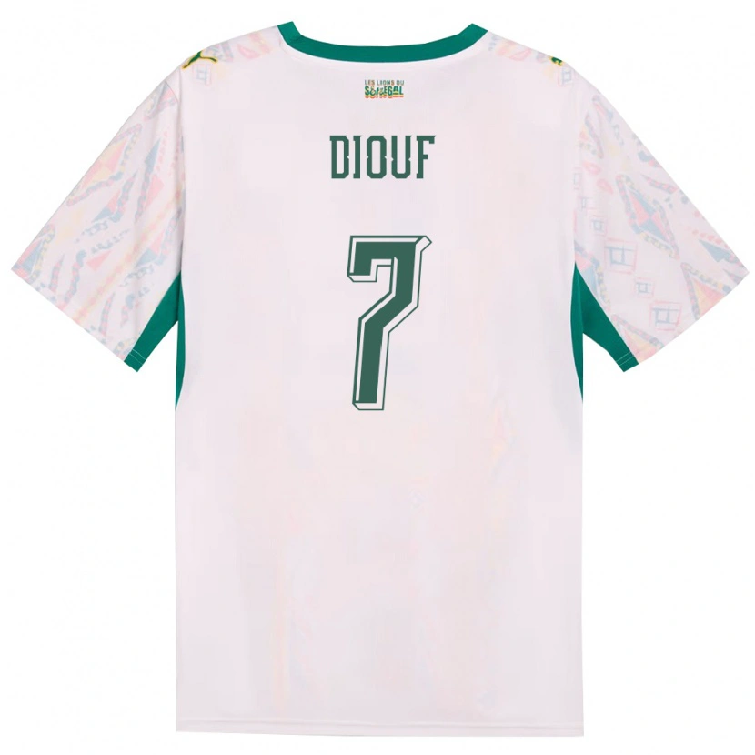 Danxen Dětské Senegal Oumar Diouf #7 Bílá Zelená Žlutá Domů Hráčské Dresy 26-28 Dres