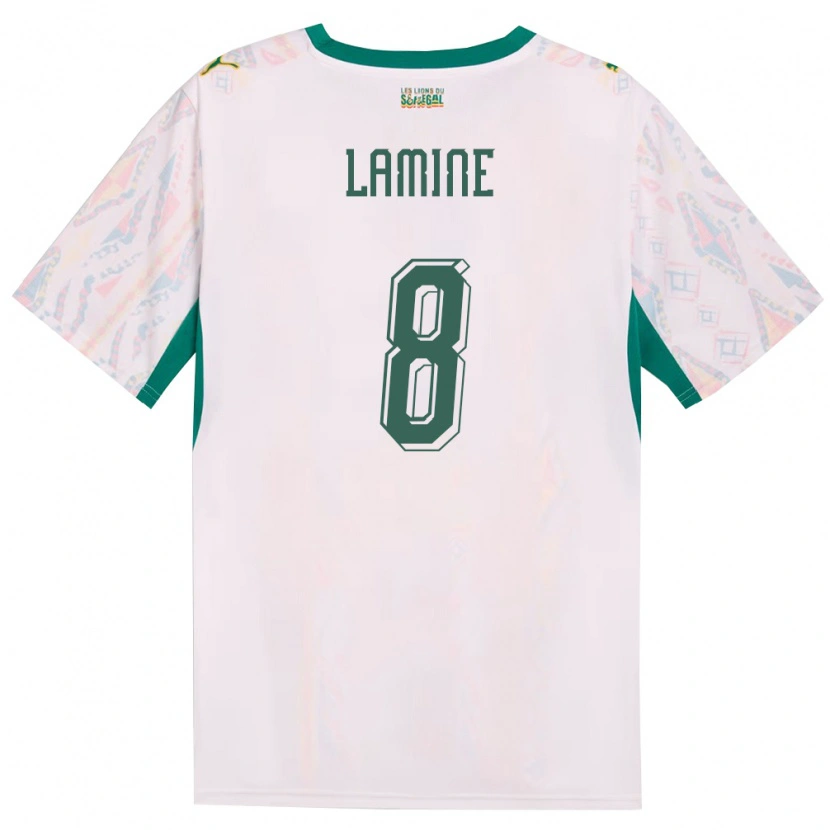 Danxen Dětské Senegal Lamine Camara #8 Bílá Zelená Žlutá Domů Hráčské Dresy 26-28 Dres