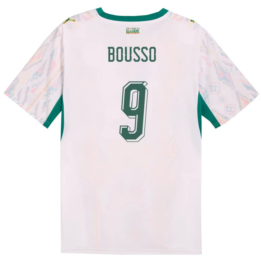 Danxen Dětské Senegal Babacar Bousso #9 Bílá Zelená Žlutá Domů Hráčské Dresy 26-28 Dres