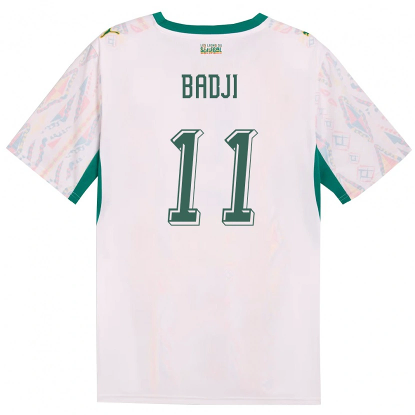 Danxen Dětské Senegal Amidou Badji #11 Bílá Zelená Žlutá Domů Hráčské Dresy 26-28 Dres