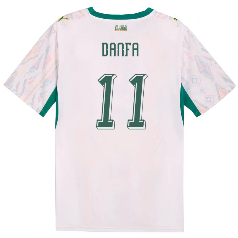 Danxen Dětské Senegal Mamadou Danfa #11 Bílá Zelená Žlutá Domů Hráčské Dresy 26-28 Dres
