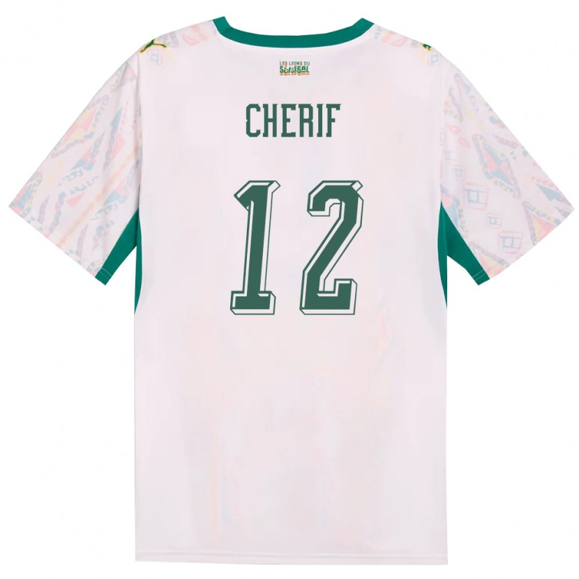 Danxen Dětské Senegal Cherif Ndiaye #12 Bílá Zelená Žlutá Domů Hráčské Dresy 26-28 Dres