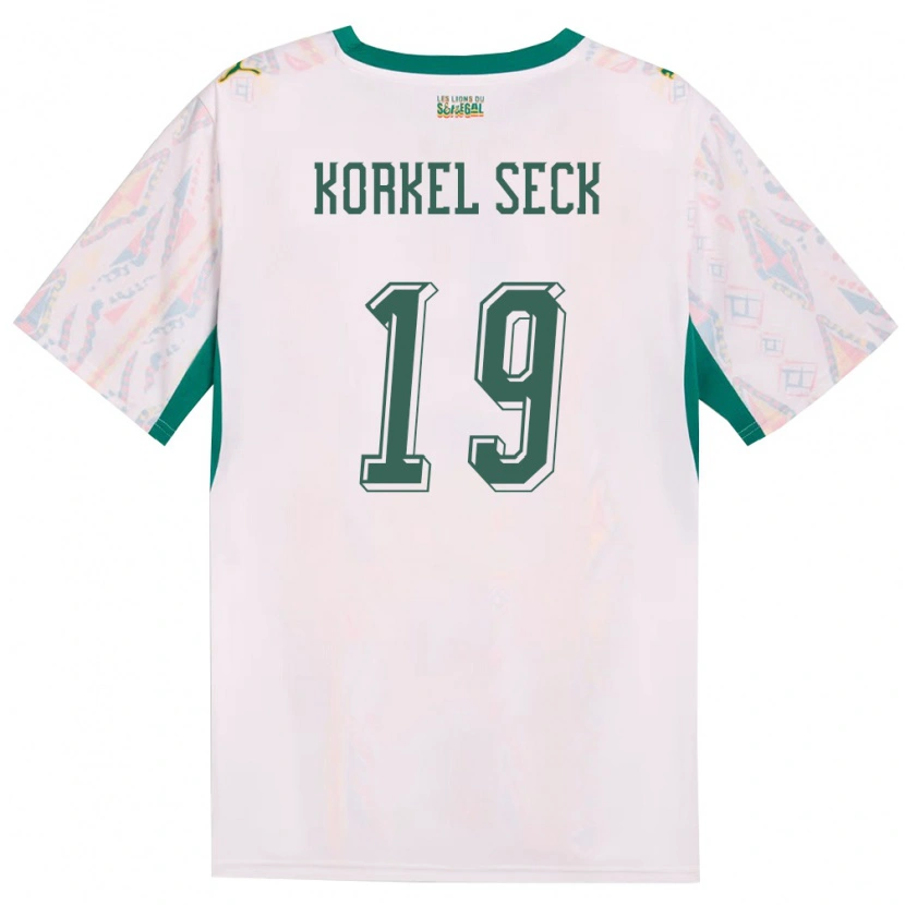 Danxen Dětské Senegal Bineta Korkel Seck #19 Bílá Zelená Žlutá Domů Hráčské Dresy 26-28 Dres