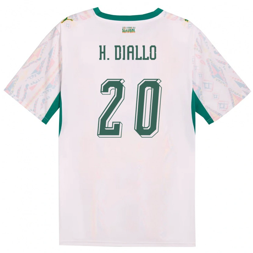 Danxen Dětské Senegal Habib Diallo #20 Bílá Zelená Žlutá Domů Hráčské Dresy 26-28 Dres
