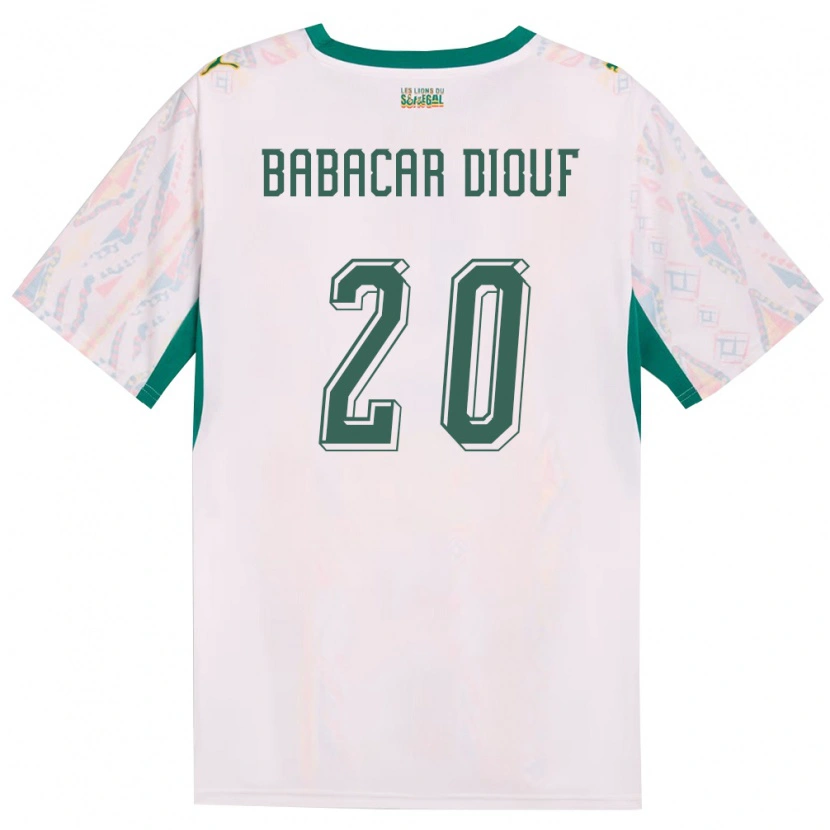 Danxen Dětské Senegal Khalifa Babacar Diouf #20 Bílá Zelená Žlutá Domů Hráčské Dresy 26-28 Dres
