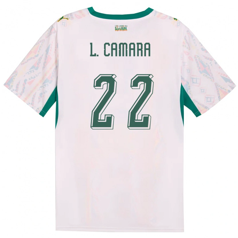 Danxen Dětské Senegal Mamadou Lamine Camara #22 Bílá Zelená Žlutá Domů Hráčské Dresy 26-28 Dres