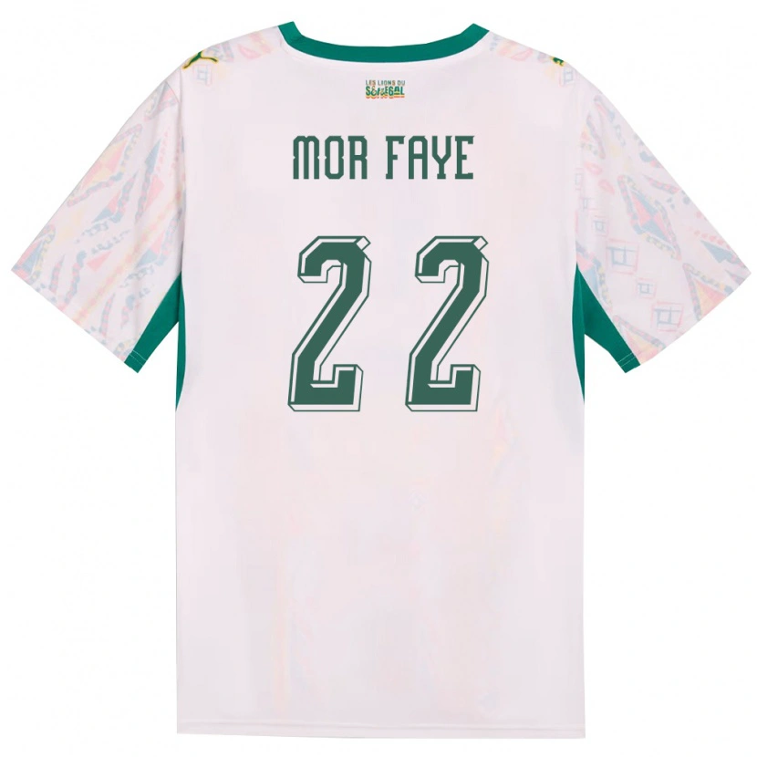 Danxen Dětské Senegal Mame Mor Faye #22 Bílá Zelená Žlutá Domů Hráčské Dresy 26-28 Dres