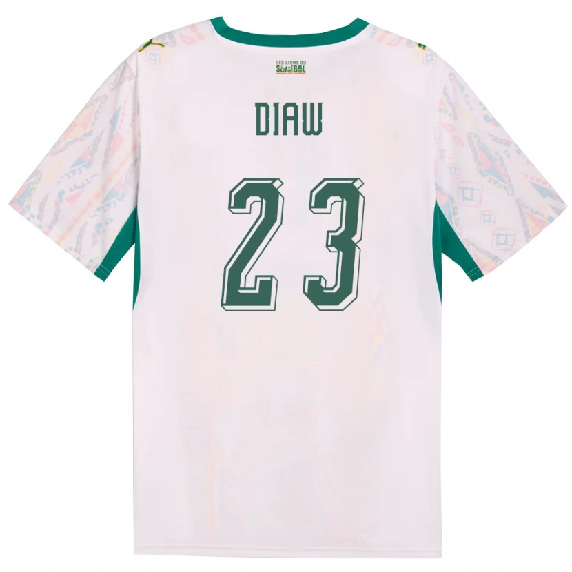 Danxen Dětské Senegal Mory Diaw #23 Bílá Zelená Žlutá Domů Hráčské Dresy 26-28 Dres