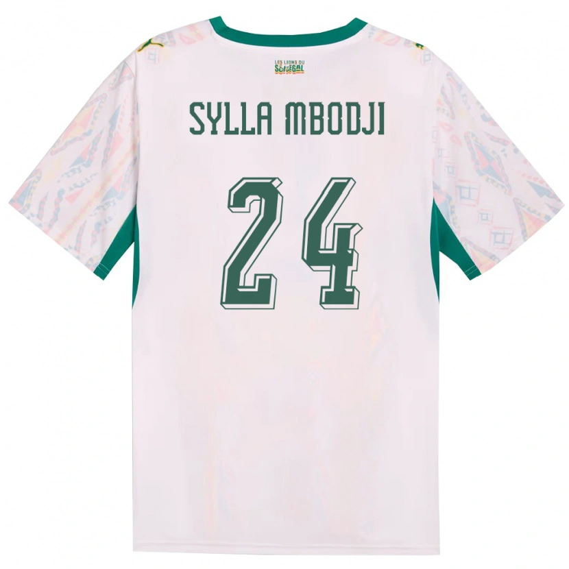 Danxen Dětské Senegal Coumba Sylla Mbodji #24 Bílá Zelená Žlutá Domů Hráčské Dresy 26-28 Dres