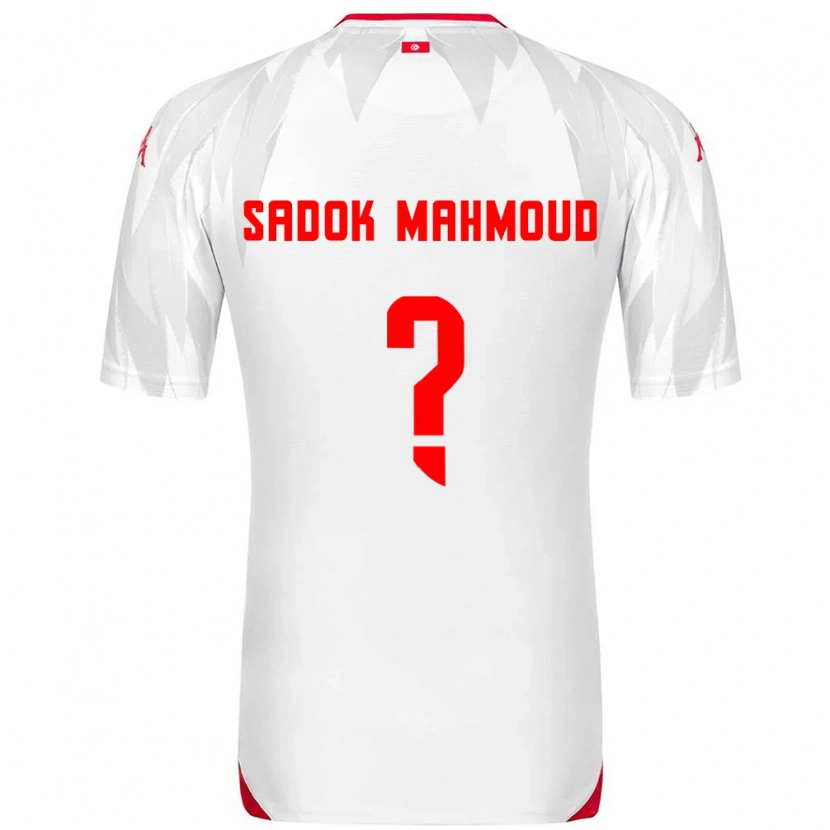 Danxen Dětské Tunisko Mohamed Sadok Mahmoud #0 Bílá Červená Domů Hráčské Dresy 26-28 Dres