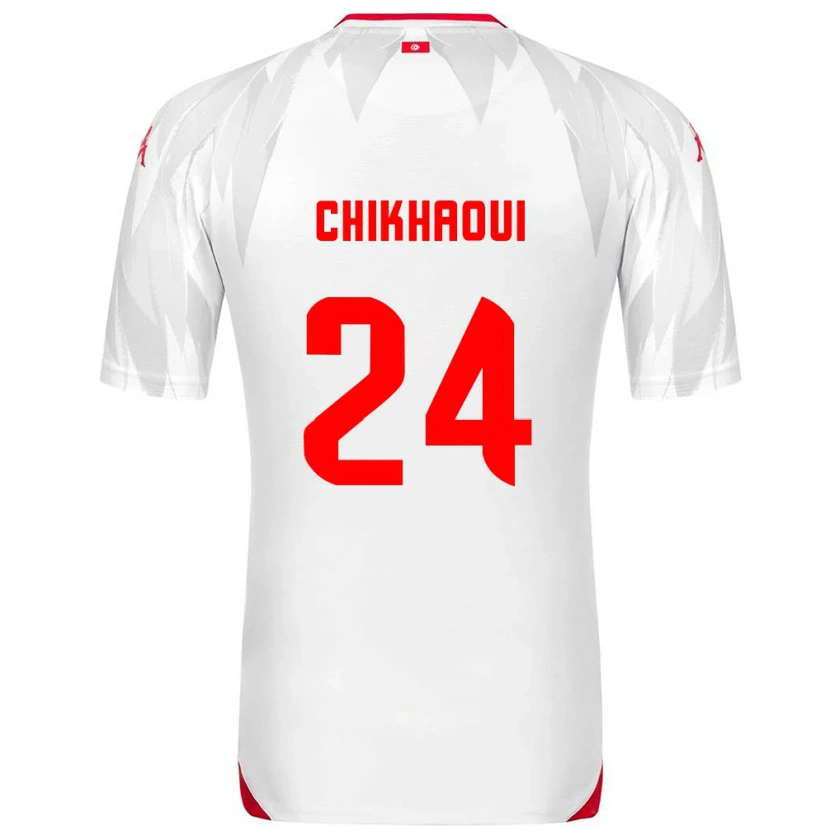 Danxen Dětské Tunisko Raed Chikhaoui #24 Bílá Červená Domů Hráčské Dresy 26-28 Dres