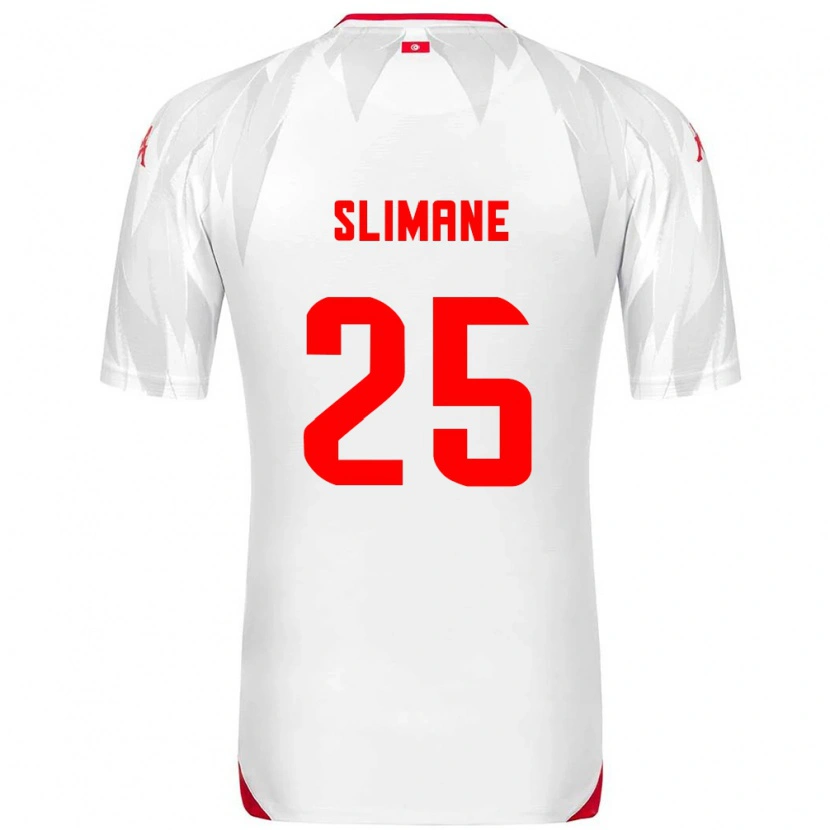 Danxen Dětské Tunisko Anis Ben Slimane #25 Bílá Červená Domů Hráčské Dresy 26-28 Dres