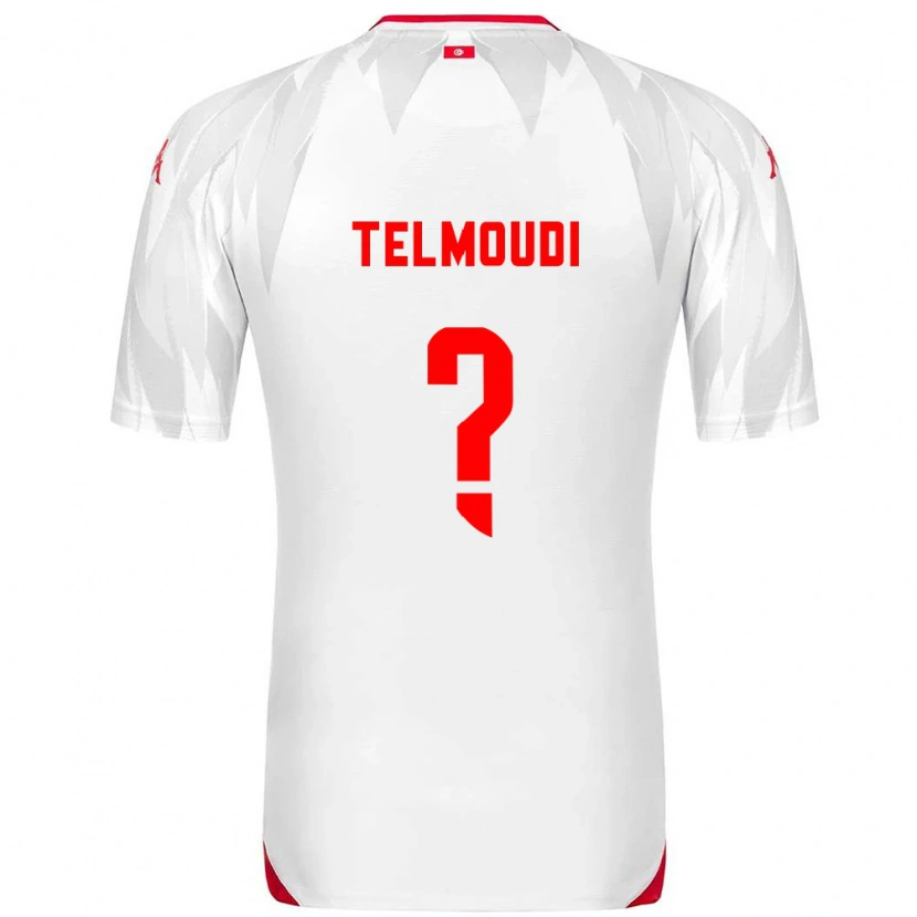 Danxen Dětské Tunisko Naïm Telmoudi #0 Bílá Červená Domů Hráčské Dresy 26-28 Dres