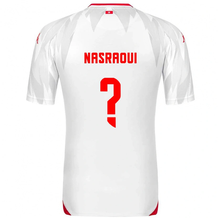 Danxen Dětské Tunisko Mohamed Nasraoui #0 Bílá Červená Domů Hráčské Dresy 26-28 Dres