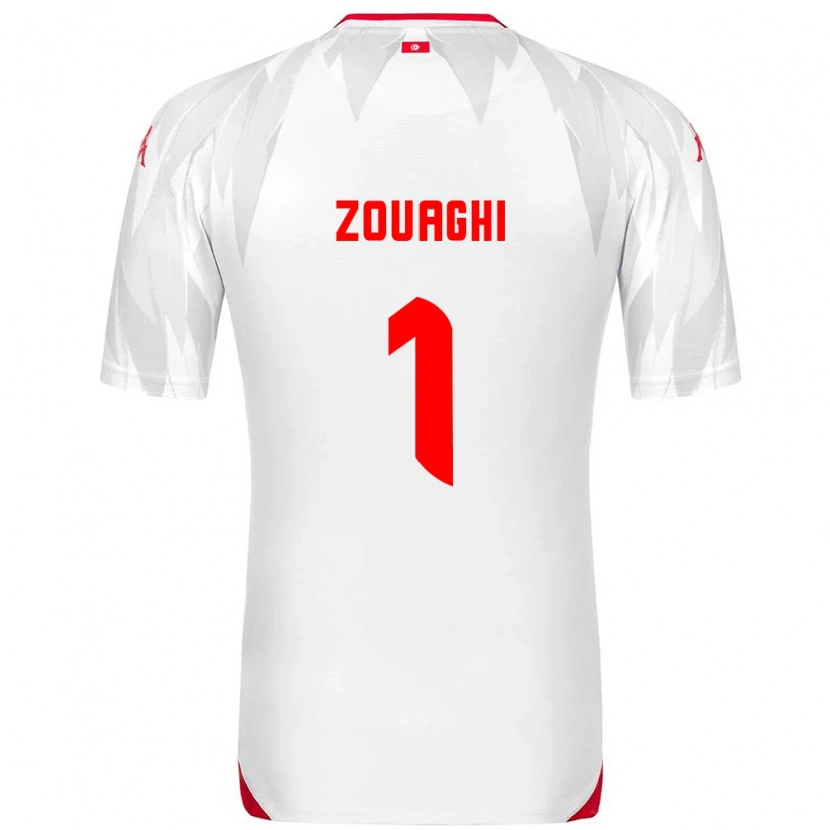 Danxen Dětské Tunisko Thomas Zouaghi #1 Bílá Červená Domů Hráčské Dresy 26-28 Dres