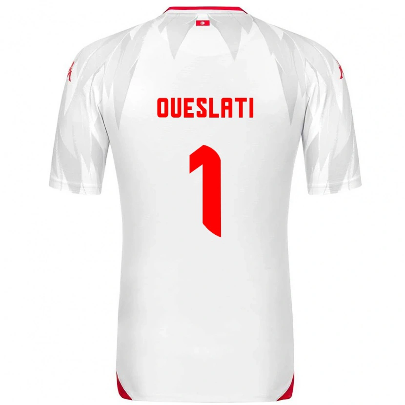 Danxen Dětské Tunisko Youssef Oueslati #1 Bílá Červená Domů Hráčské Dresy 26-28 Dres