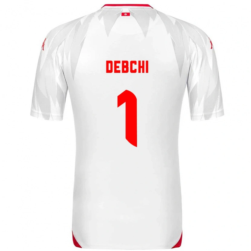 Danxen Dětské Tunisko Mohamed Sedki Debchi #1 Bílá Červená Domů Hráčské Dresy 26-28 Dres
