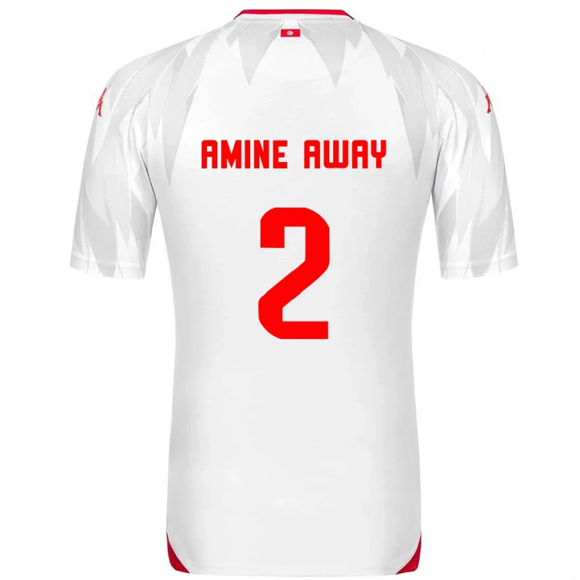 Danxen Dětské Tunisko Mohamed Amine Away #2 Bílá Červená Domů Hráčské Dresy 26-28 Dres