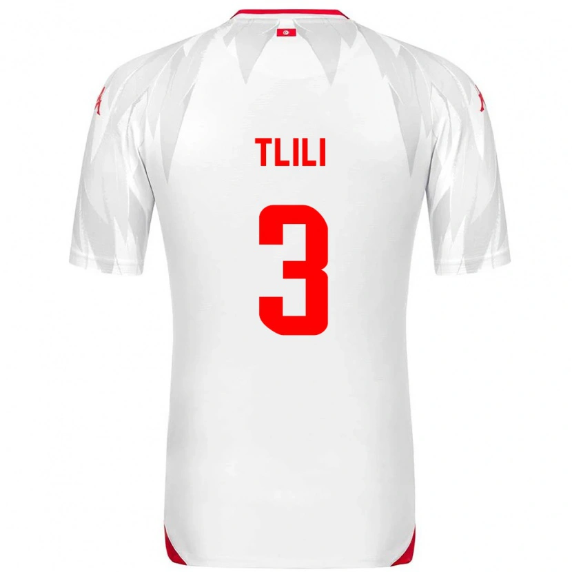 Danxen Dětské Tunisko Mehdi Tlili #3 Bílá Červená Domů Hráčské Dresy 26-28 Dres