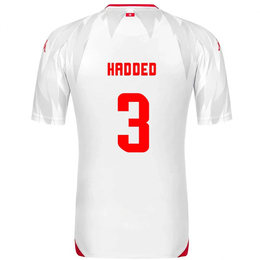 Danxen Dětské Tunisko Rayen Hadded #3 Bílá Červená Domů Hráčské Dresy 26-28 Dres