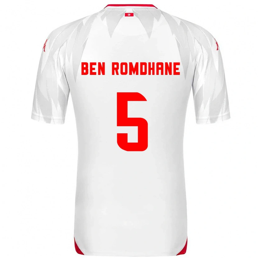 Danxen Dětské Tunisko Mohamed Ali Ben Romdhane #5 Bílá Červená Domů Hráčské Dresy 26-28 Dres