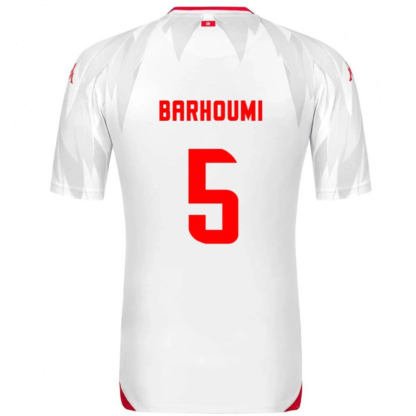 Danxen Dětské Tunisko Jasmina Barhoumi #5 Bílá Červená Domů Hráčské Dresy 26-28 Dres