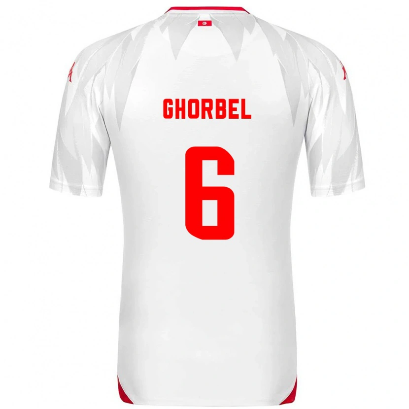 Danxen Dětské Tunisko Mahmoud Ghorbel #6 Bílá Červená Domů Hráčské Dresy 26-28 Dres