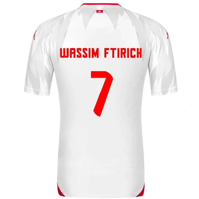 Danxen Dětské Tunisko Mohamed Wassim Ftirich #7 Bílá Červená Domů Hráčské Dresy 26-28 Dres
