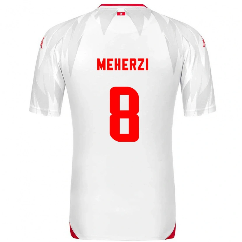Danxen Dětské Tunisko Amenallah Meherzi #8 Bílá Červená Domů Hráčské Dresy 26-28 Dres