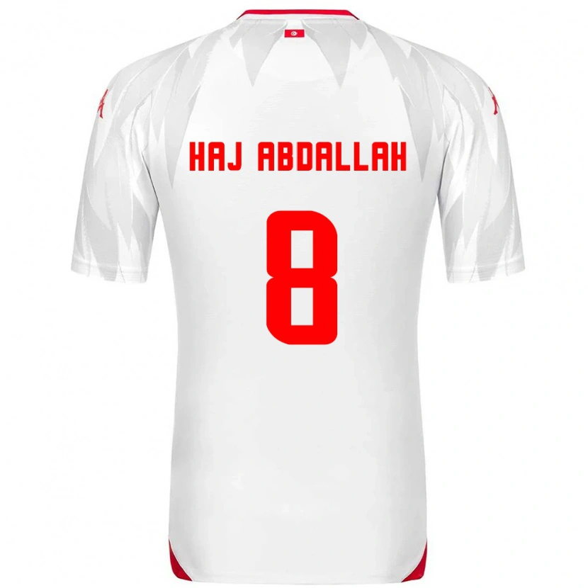 Danxen Dětské Tunisko Saïfedin Haj Abdallah #8 Bílá Červená Domů Hráčské Dresy 26-28 Dres