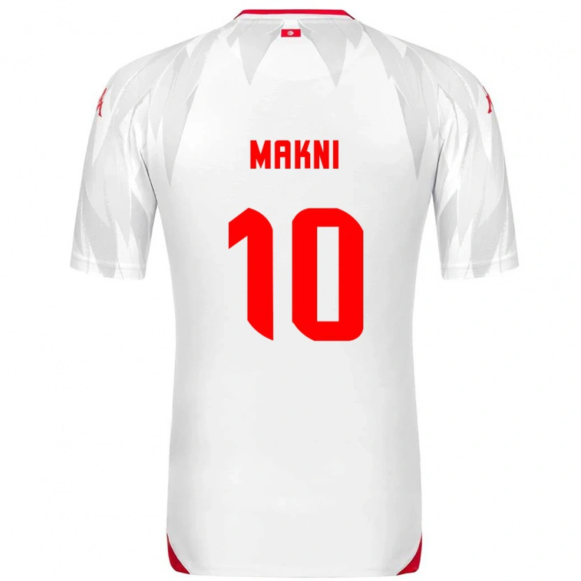 Danxen Dětské Tunisko Nabil Makni #10 Bílá Červená Domů Hráčské Dresy 26-28 Dres
