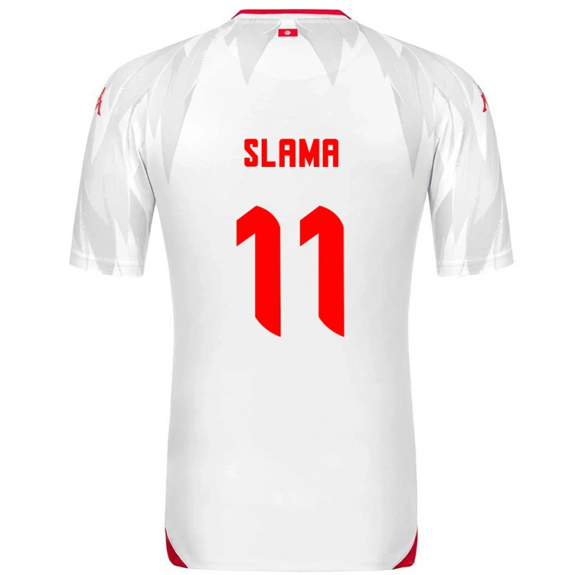 Danxen Dětské Tunisko Wassim Slama #11 Bílá Červená Domů Hráčské Dresy 26-28 Dres