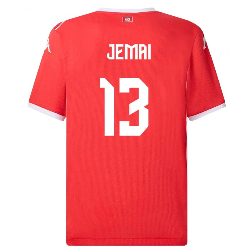 Danxen Dětské Tunisko Yasmine Jemai #13 Červená Bílá Domů Hráčské Dresy 26-28 Dres
