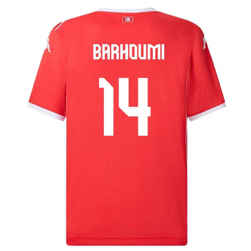 Danxen Dětské Tunisko Salah Barhoumi #14 Červená Bílá Domů Hráčské Dresy 26-28 Dres