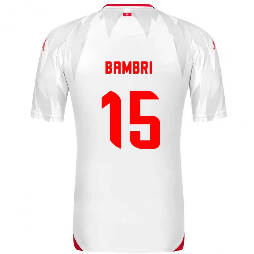 Danxen Dětské Tunisko Ahmed Bambri #15 Bílá Červená Domů Hráčské Dresy 26-28 Dres