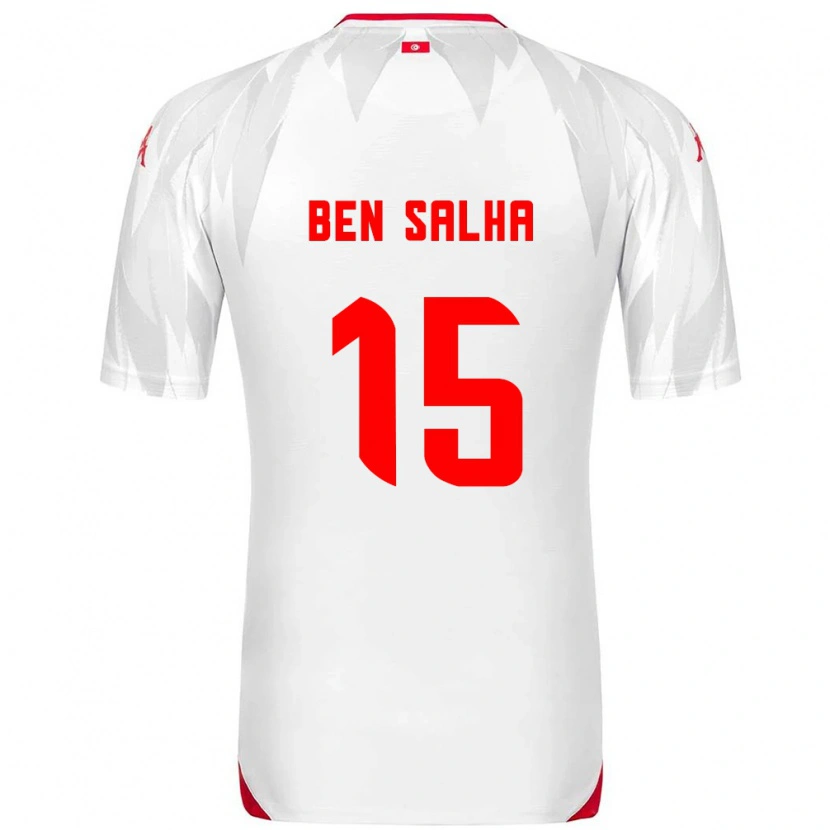 Danxen Dětské Tunisko Yakine Ben Salha #15 Bílá Červená Domů Hráčské Dresy 26-28 Dres