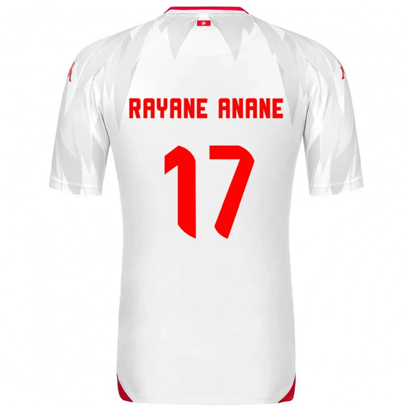 Danxen Dětské Tunisko Mohamed Rayane Anane #17 Bílá Červená Domů Hráčské Dresy 26-28 Dres