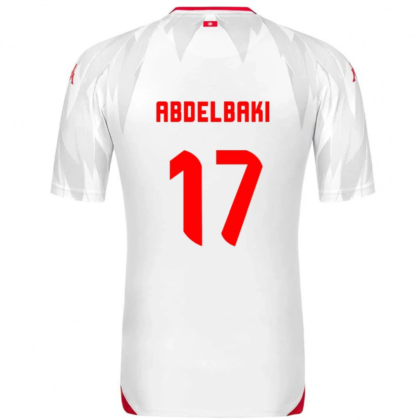 Danxen Dětské Tunisko Aziz Abdelbaki #17 Bílá Červená Domů Hráčské Dresy 26-28 Dres