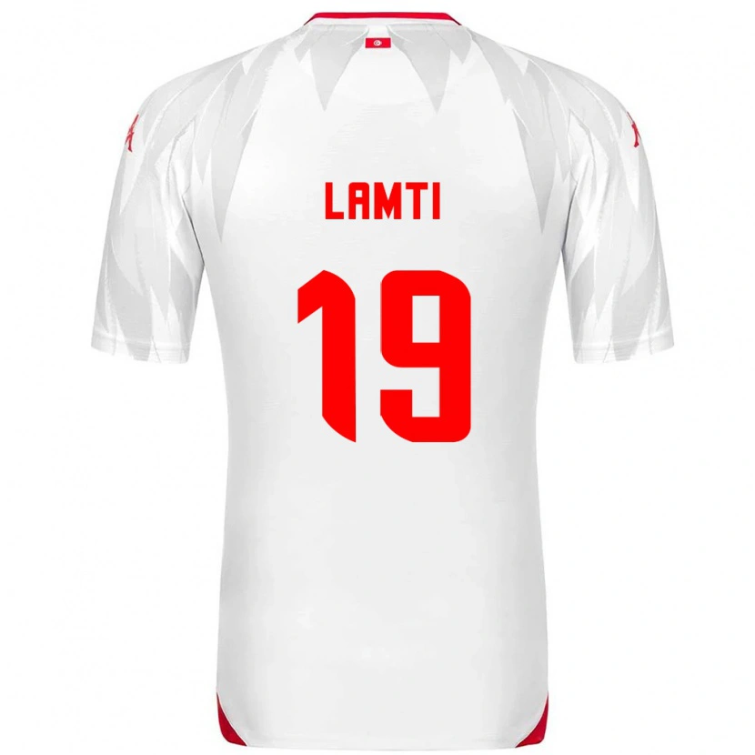 Danxen Dětské Tunisko Chirine Lamti #19 Bílá Červená Domů Hráčské Dresy 26-28 Dres