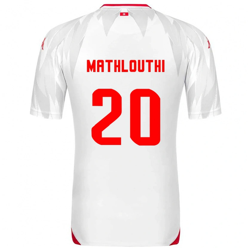 Danxen Dětské Tunisko Hamza Mathlouthi #20 Bílá Červená Domů Hráčské Dresy 26-28 Dres