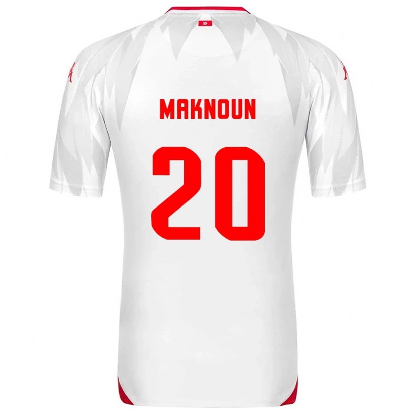 Danxen Dětské Tunisko Leila Maknoun #20 Bílá Červená Domů Hráčské Dresy 26-28 Dres
