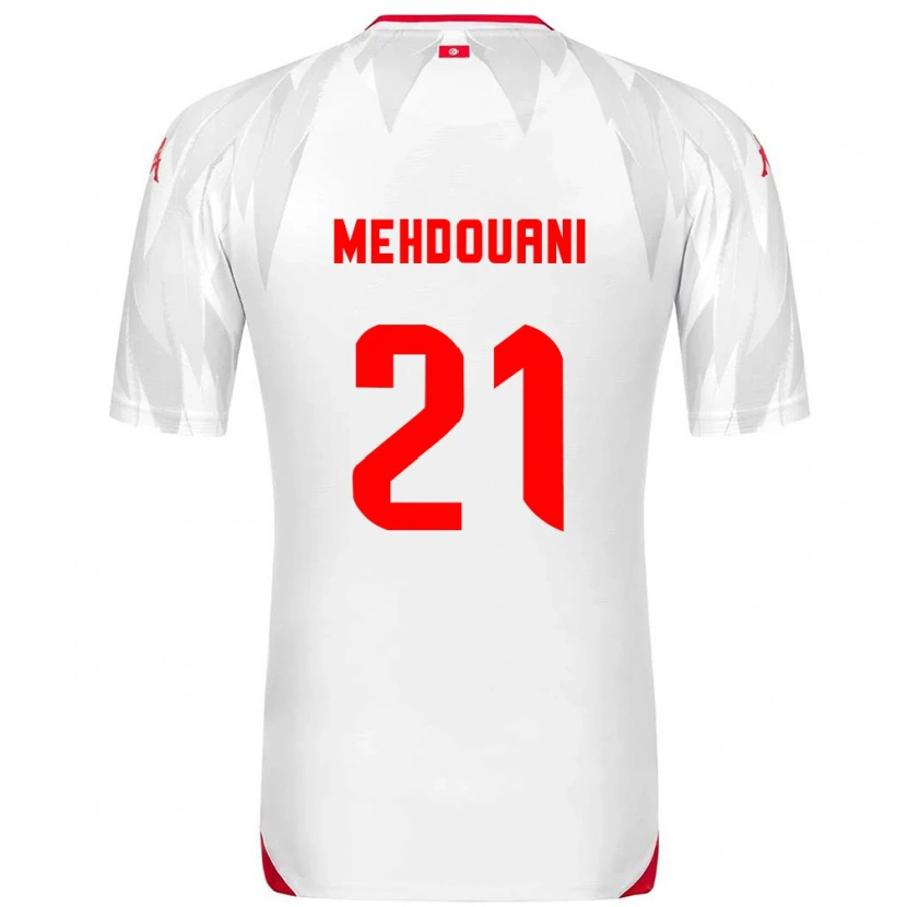 Danxen Dětské Tunisko Firas Mehdouani #21 Bílá Červená Domů Hráčské Dresy 26-28 Dres