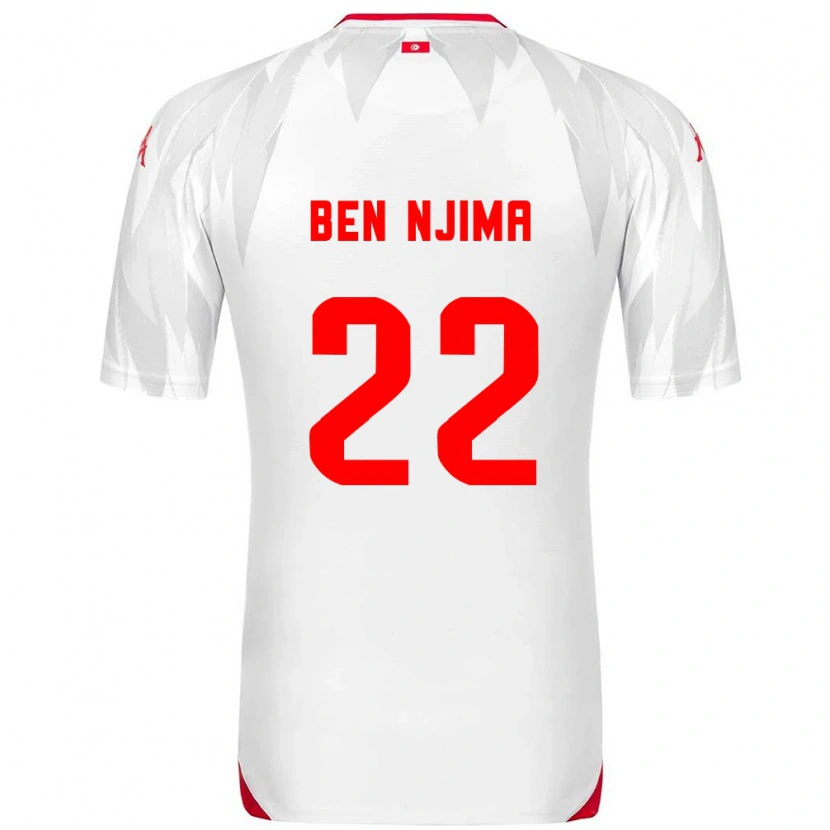 Danxen Dětské Tunisko Firas Ben Njima #22 Bílá Červená Domů Hráčské Dresy 26-28 Dres