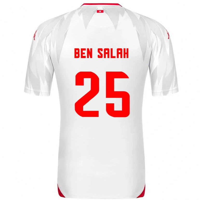 Danxen Dětské Tunisko Heni Ben Salah #25 Bílá Červená Domů Hráčské Dresy 26-28 Dres
