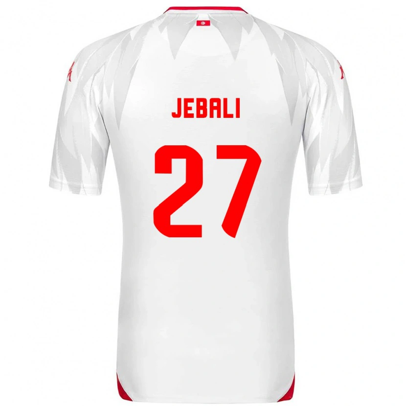 Danxen Dětské Tunisko Issam Jebali #27 Bílá Červená Domů Hráčské Dresy 26-28 Dres