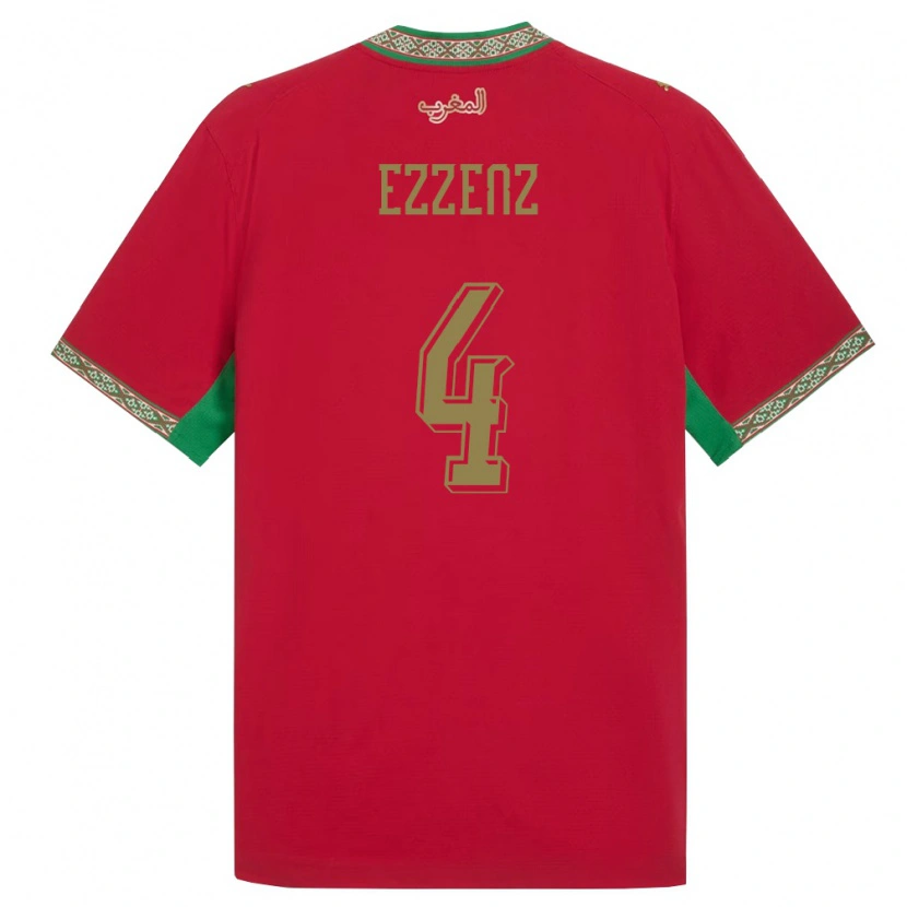 Danxen Dětské Maroko Wadie Ezzenz #4 Červená Zelená Bílá Domů Hráčské Dresy 26-28 Dres